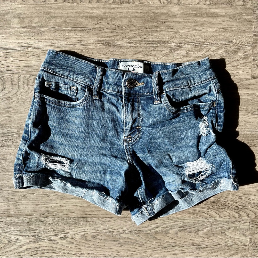 🔥 Abercrombie Kids Girls Midi Jean Shorts 11/12